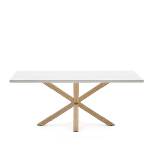 Kave Home Argo eettafel rechthoek 200x100 cm White/Natural