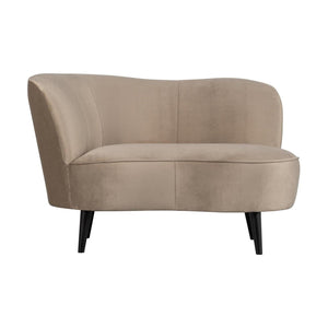 WOOOD Sara lounge fauteuil links velvet Khaki