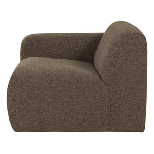 WOOOD Mojo Base 1-zits bank arm links bouclé Bruin