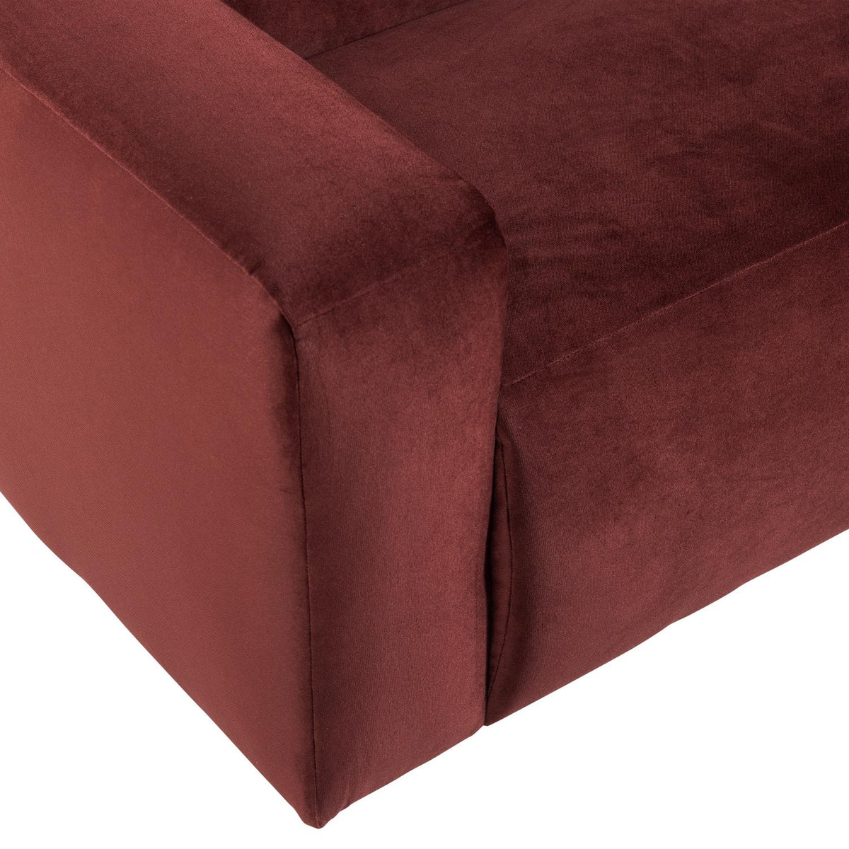 WOOOD Mojo Base 2-zits bank arm links velvet Kastanjebruin