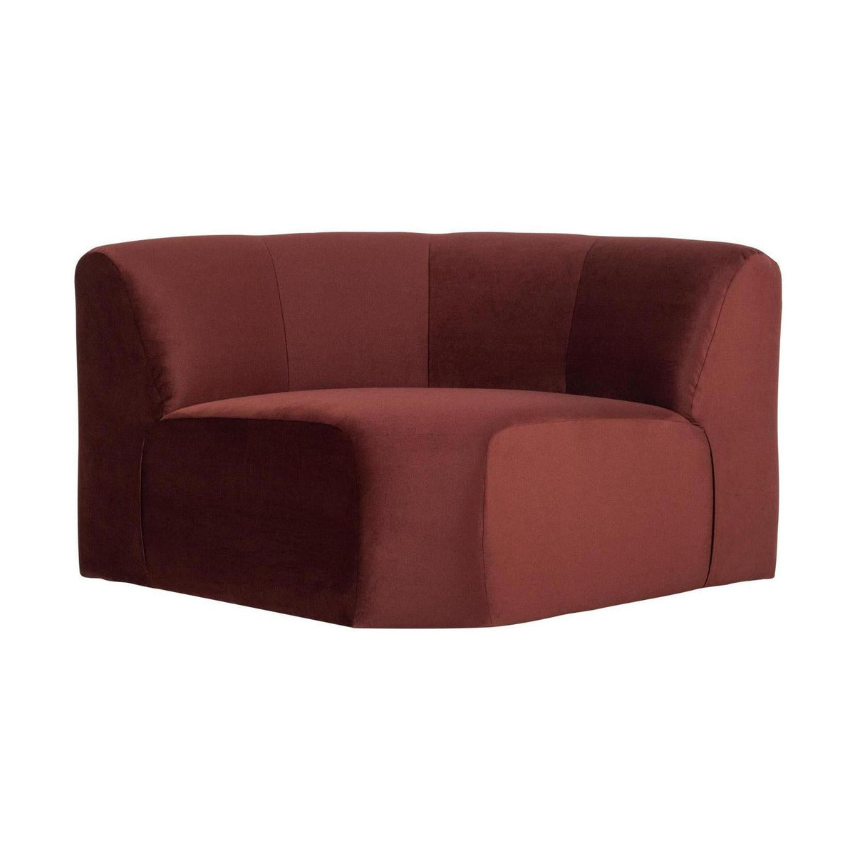 WOOOD Mojo Base bank hoekelement rond velvet Kastanjebruin