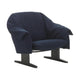 Vitra Bascule Lowback fauteuil Hola Dark Blue poot zwart eiken