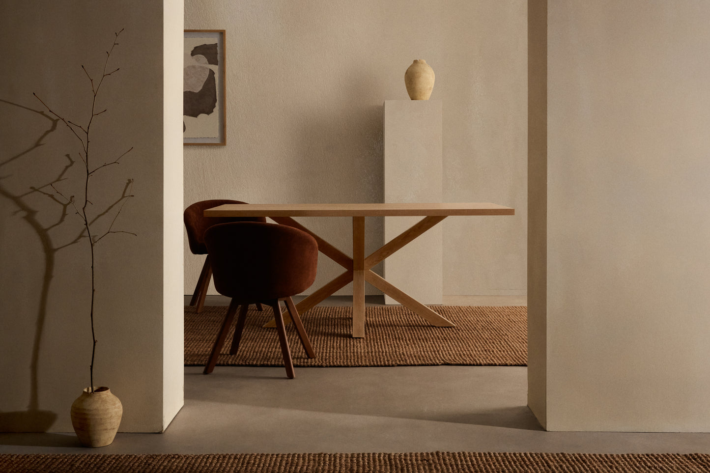 Kave Home Argo eettafel rechthoek 160x100 cm Natural/Natural