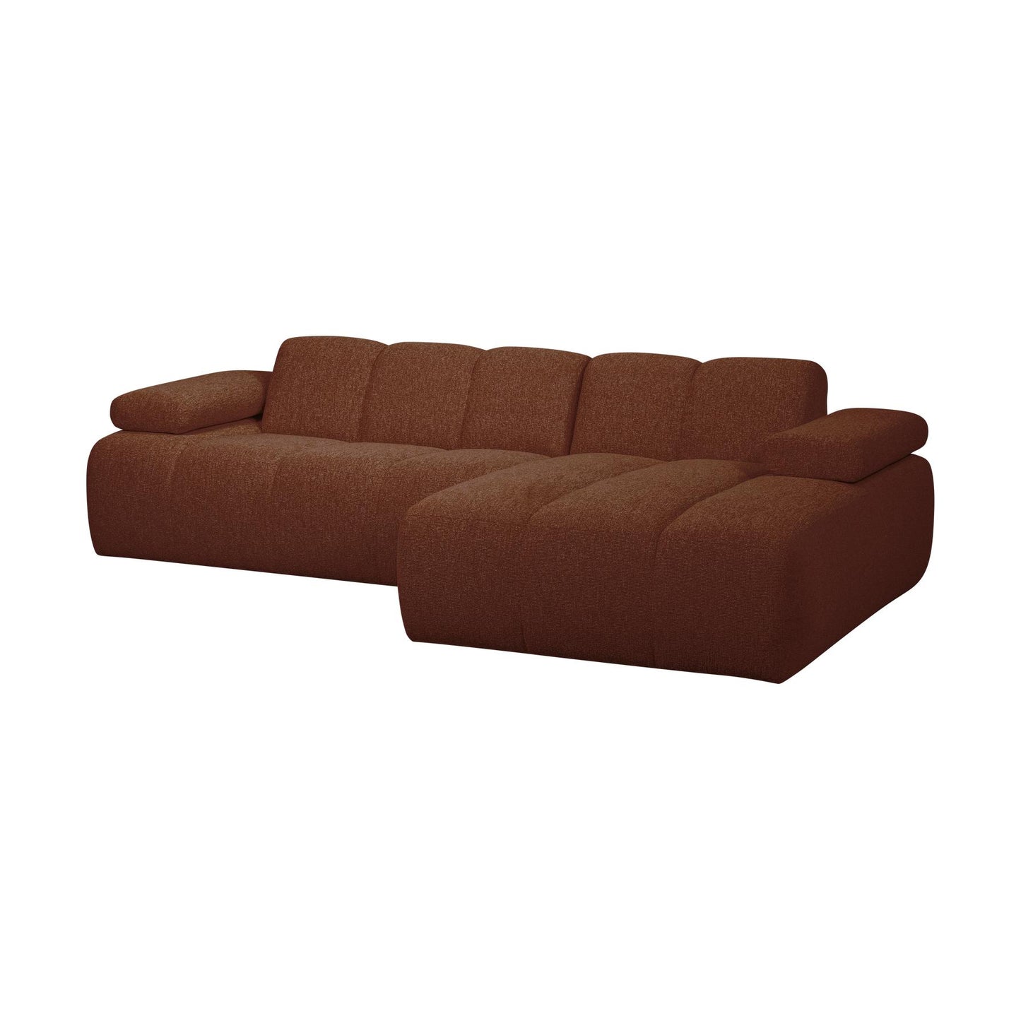WOOOD Mojo chaise longue bank rechts bouclé Roestbruin Melange