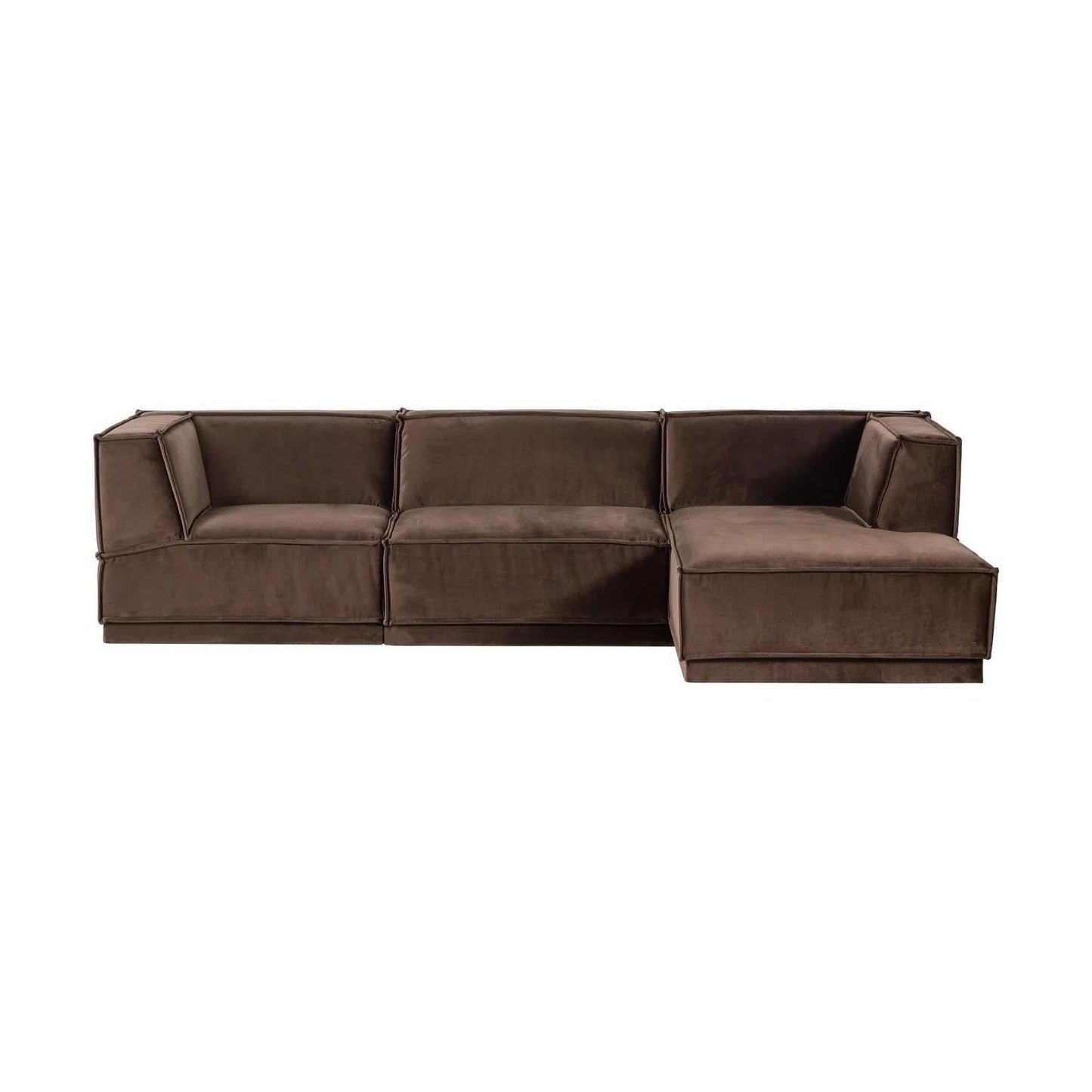 WOOOD Manu 3-zitsbank chaise longue rechts Bruin