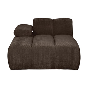 WOOOD Mojo chaise longue bank arm links ribstof Bruin