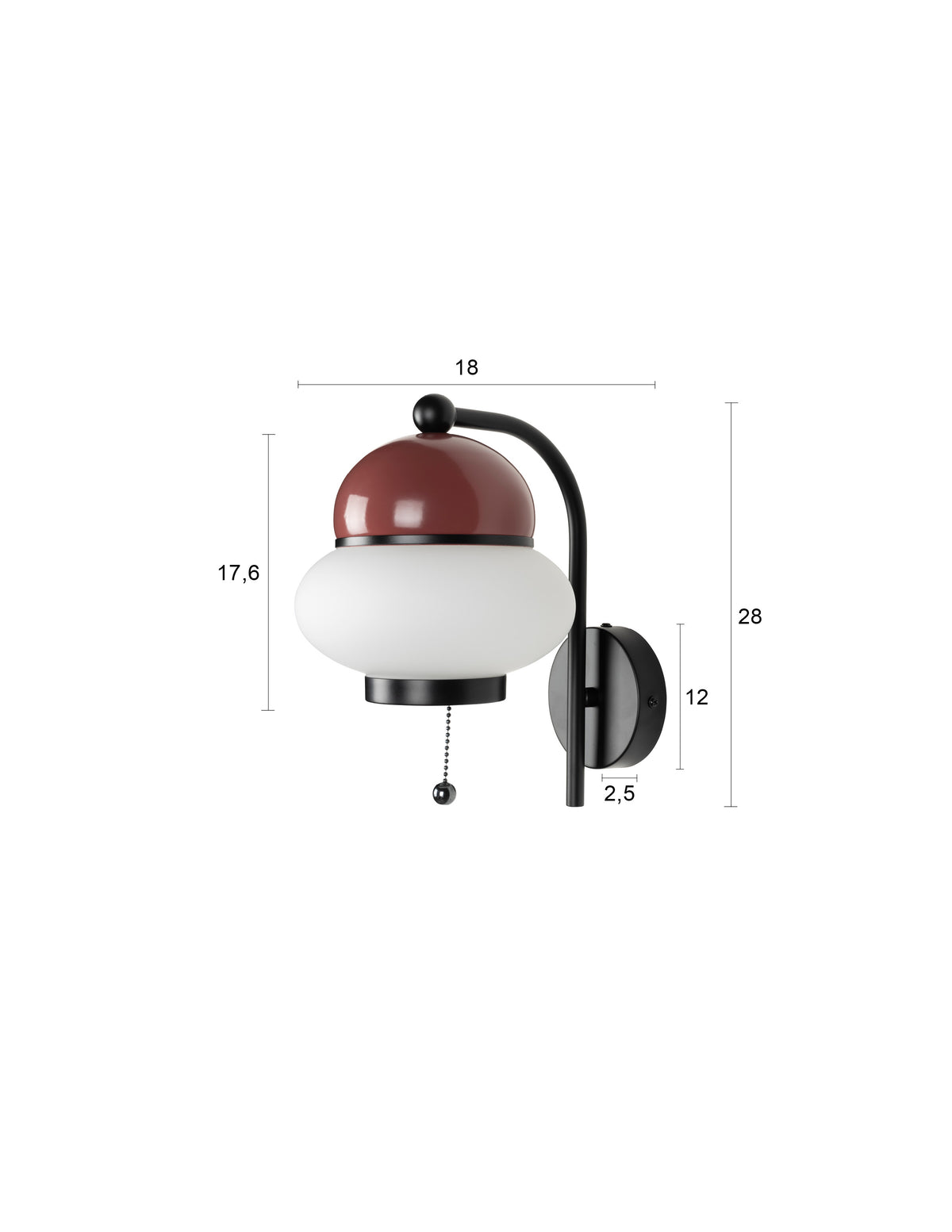Zuiver Bumble wandlamp Red