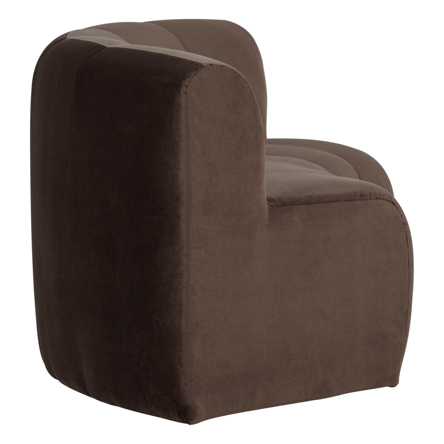 WOOOD Mojo Base eetbank halfronde hoek rugleuning velvet Bruin