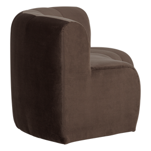 WOOOD Mojo Base eetbank halfronde hoek rugleuning velvet Bruin