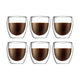 Bodum Pavina koffieglas dubbelwandig 250 ml Set van 6 Stuks