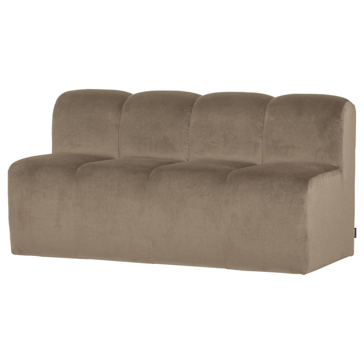 WOOOD Mojo eetbank 164 cm met rugleuning velvet Khaki