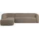 WOOOD Sloping hoekbank links Lichtbruin Melange