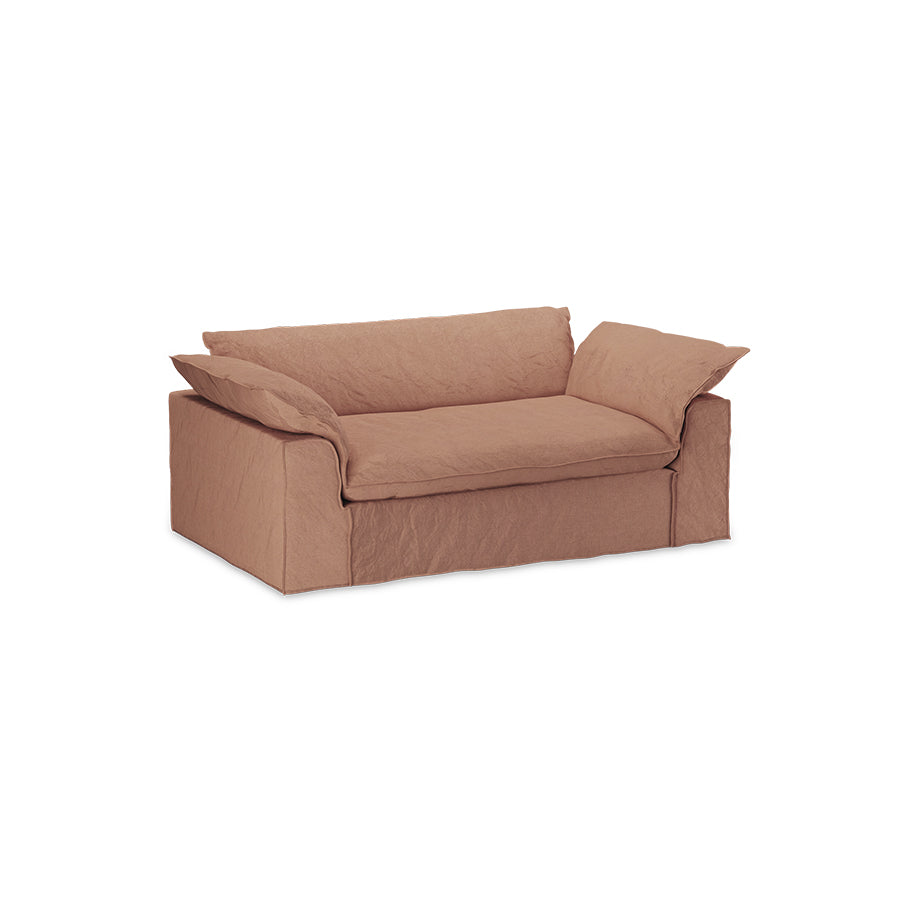 HKliving Nomad bank 204 cm Linen Dusty Rose