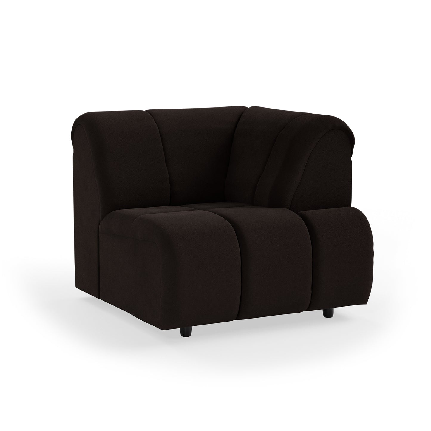 HKliving Wave bank right high arm Royal Velvet Espresso