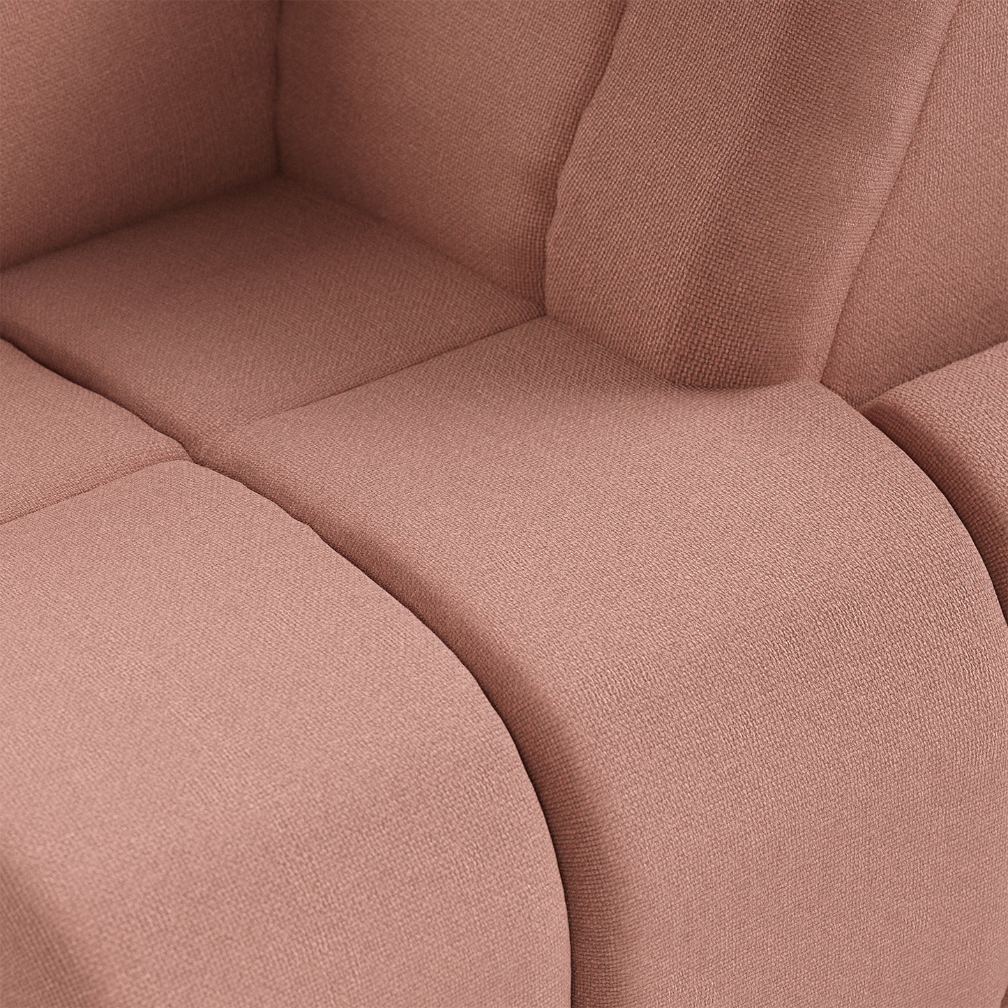 HKliving Wave bank right high arm Linen Dusty Rose