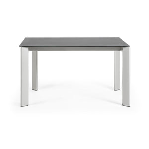 Kave Home Axis eettafel uitschuifbaar 140/200x90 cm Grijs/Wit
