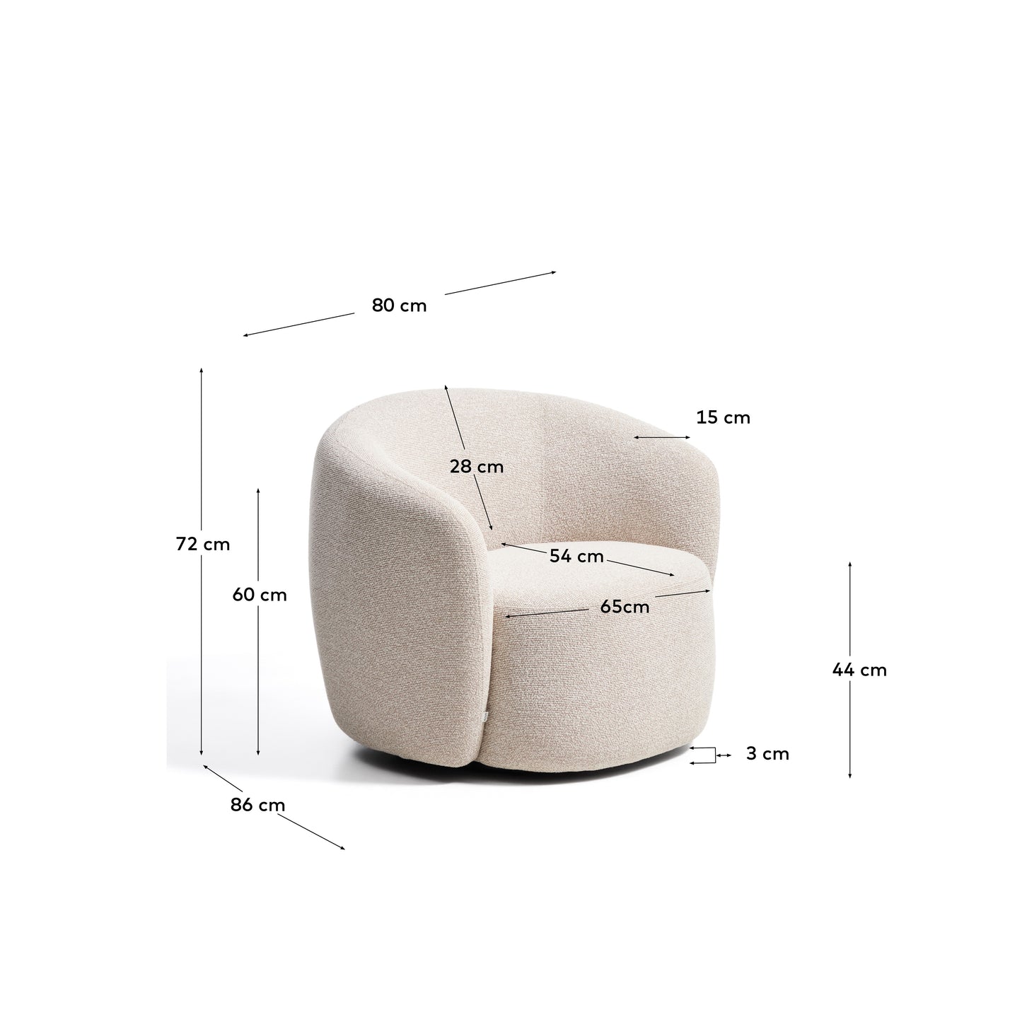 Kave Home Odenia fauteuil Beige