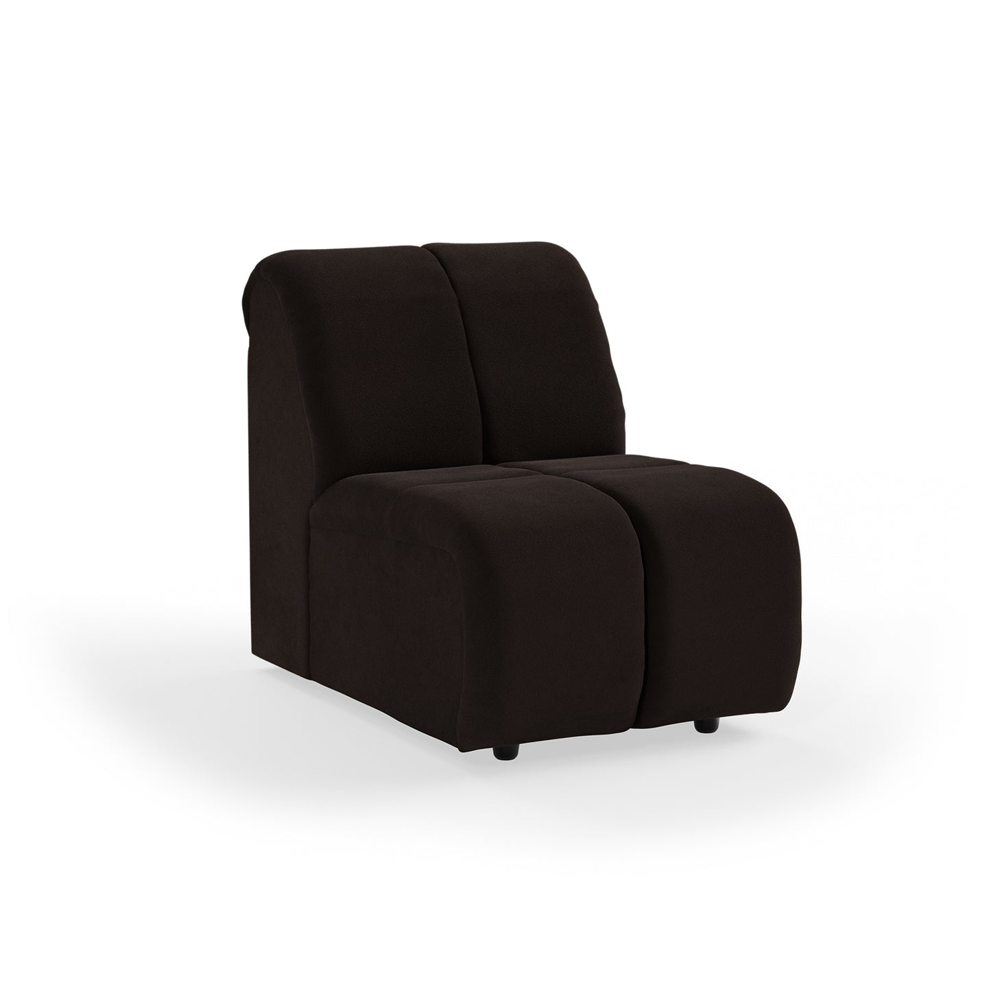HKliving Wave bank middle small Royal Velvet Espresso