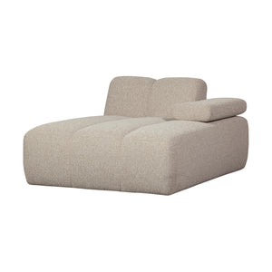 WOOOD Mojo chaise longue bank arm rechts bouclé Beige Melange