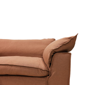 HKliving Nomad bank 244 cm Linen Dusty Rose