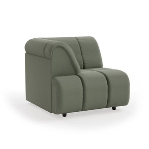 HKliving Wave bank left high arm Linen Army Green