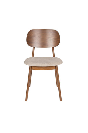 Dutchbone Marais eetkamerstoel Beige/Walnoot