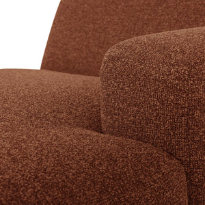 WOOOD Mojo Base chaise longue bank arm rechts bouclé Roestbruin