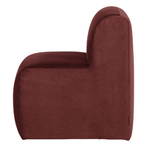WOOOD Mojo Base eetkamerbank 84 cm met rugleuning velvet Kastanjebruin
