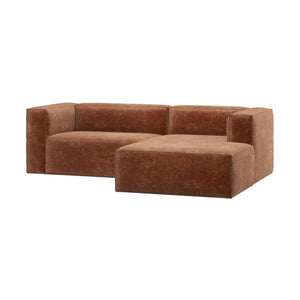 WOOOD Bean chaise longue bank rechts Chenille Velvet Terra
