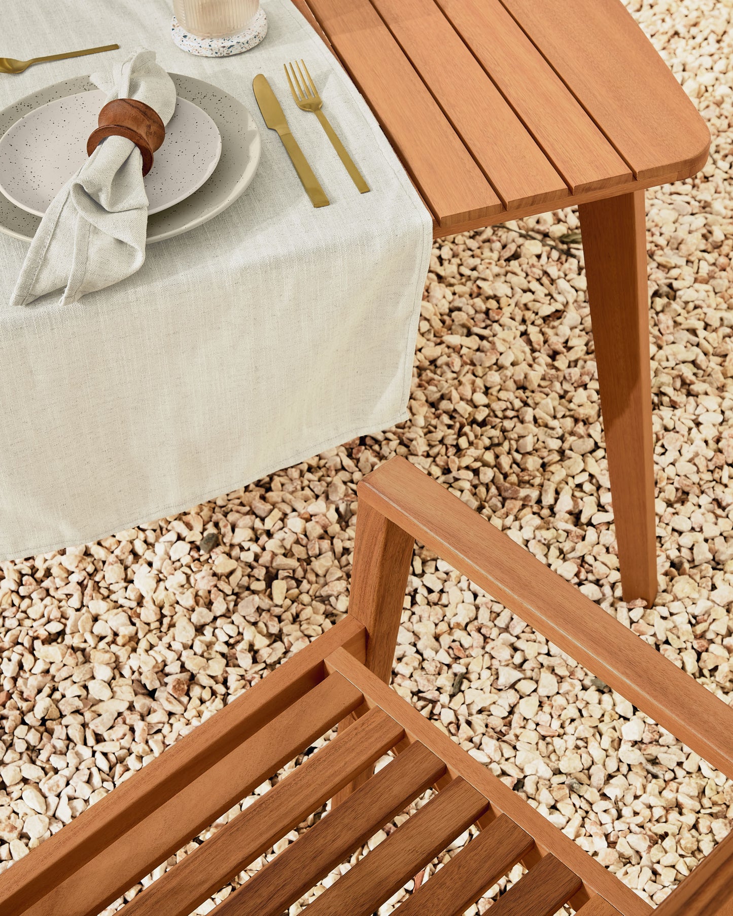 Kave Home Hanzel tuintafel uitschuifbaar rechthoek 183x100 cm Natural