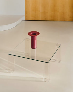 Kave Home Adularia bijzettafel 85x85 cm Transparant