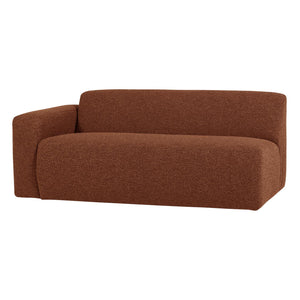 WOOOD Mojo Base 2-zits bank arm links bouclé Roestbruin