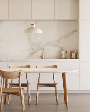 Kave Home Oqui eettafel uitschuifbaar rond Ø90 cm White/Natural