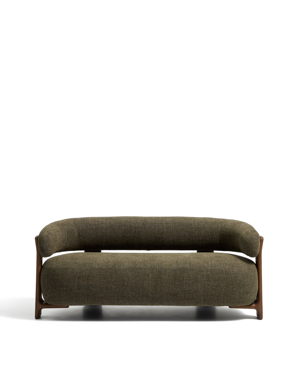 Kave Home Granite 2-zitsbank chenille Groen/walnoot