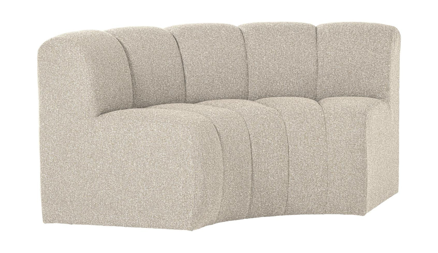 WOOOD Mojo eetbank halfronde hoek rugleuning Bouclé Beige