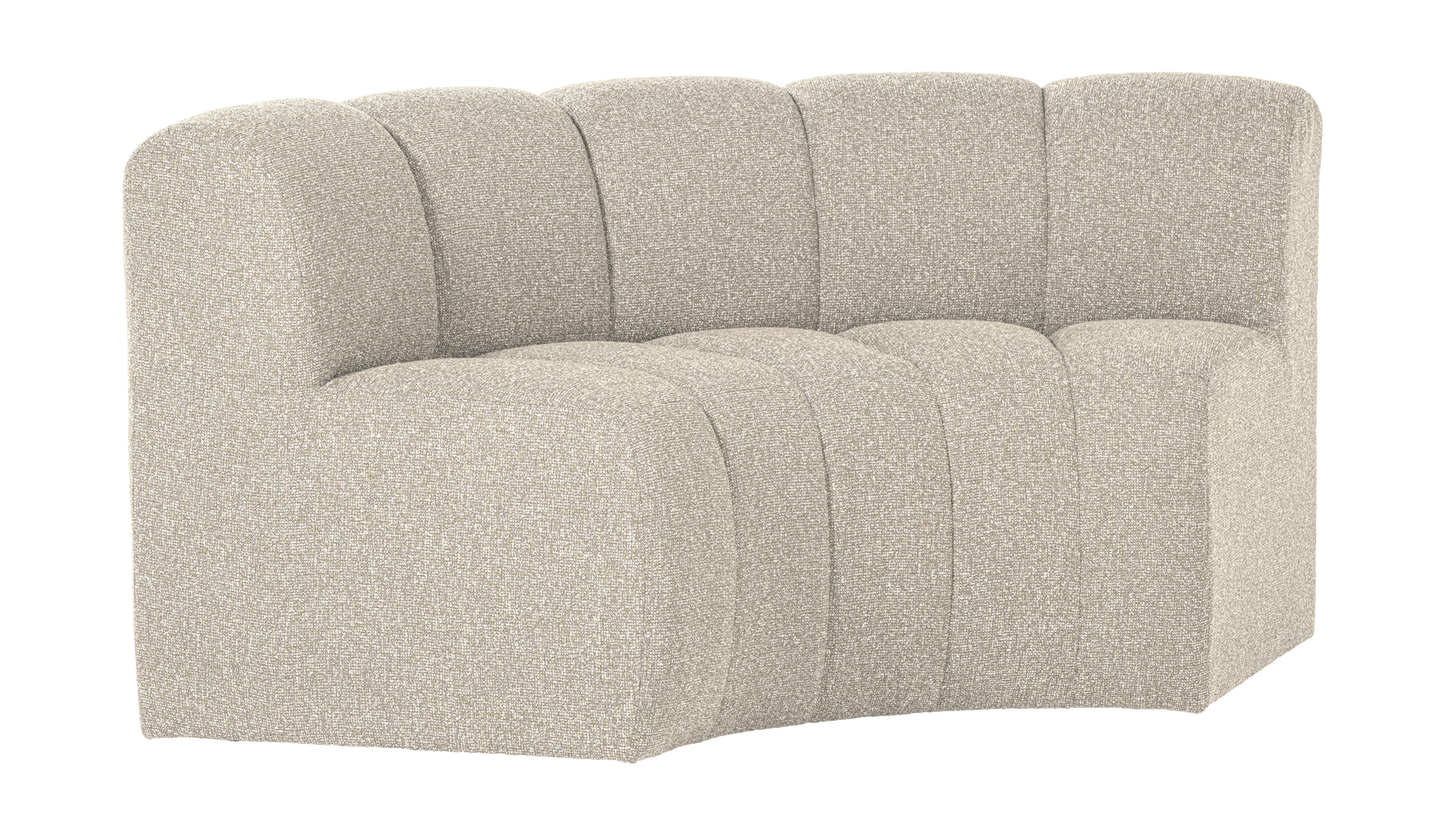 WOOOD Mojo eetbank halfronde hoek rugleuning Bouclé Beige