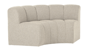 WOOOD Mojo eetbank halfronde hoek rugleuning Bouclé Beige