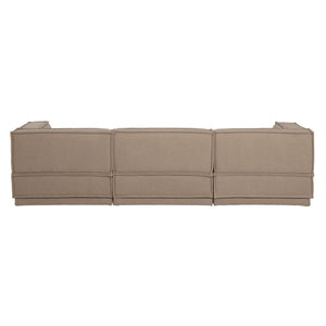 WOOOD Manu 3-zitsbank chaise longue links Taupe