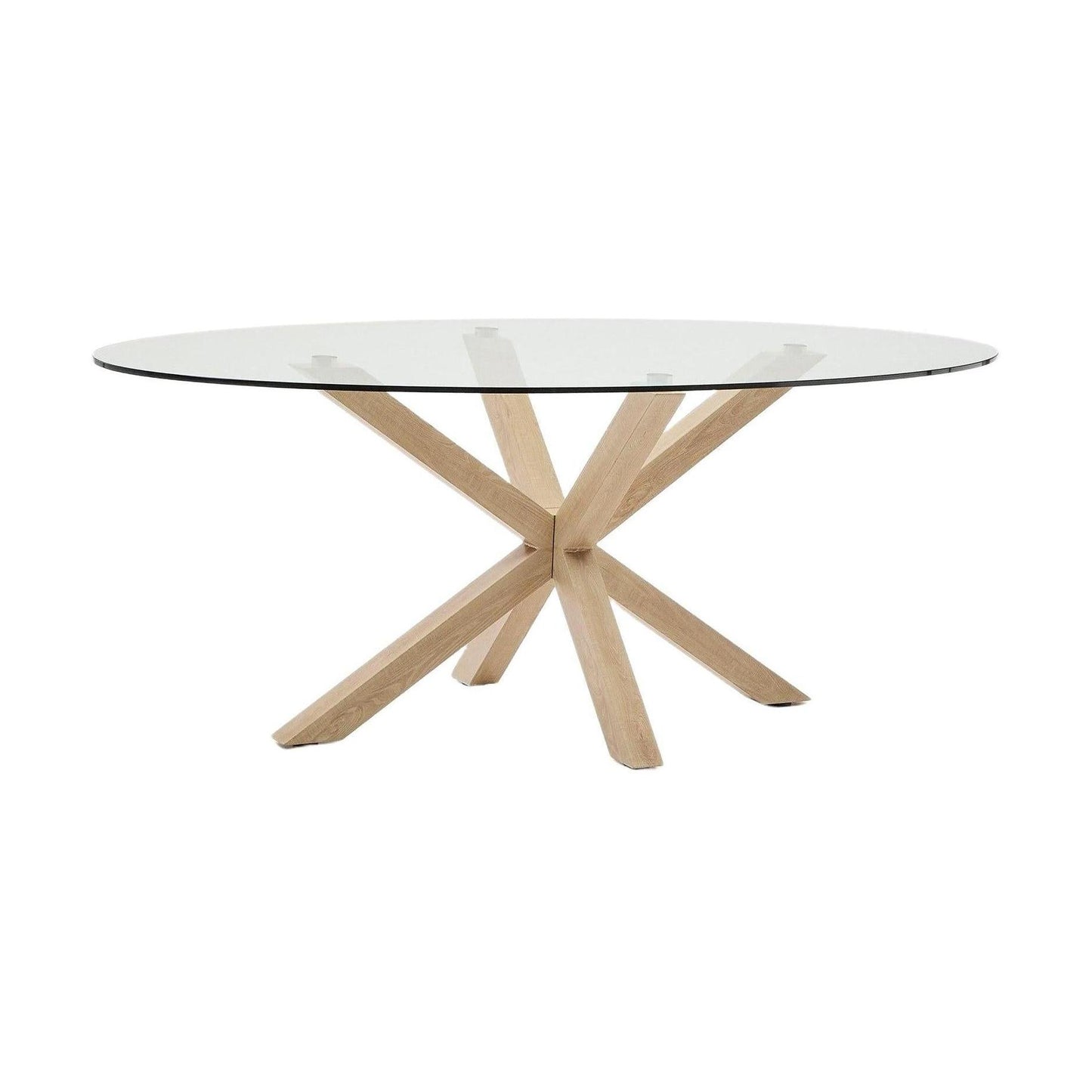 Kave Home Argo eettafel ovaal 200x100 cm Clear/Natural