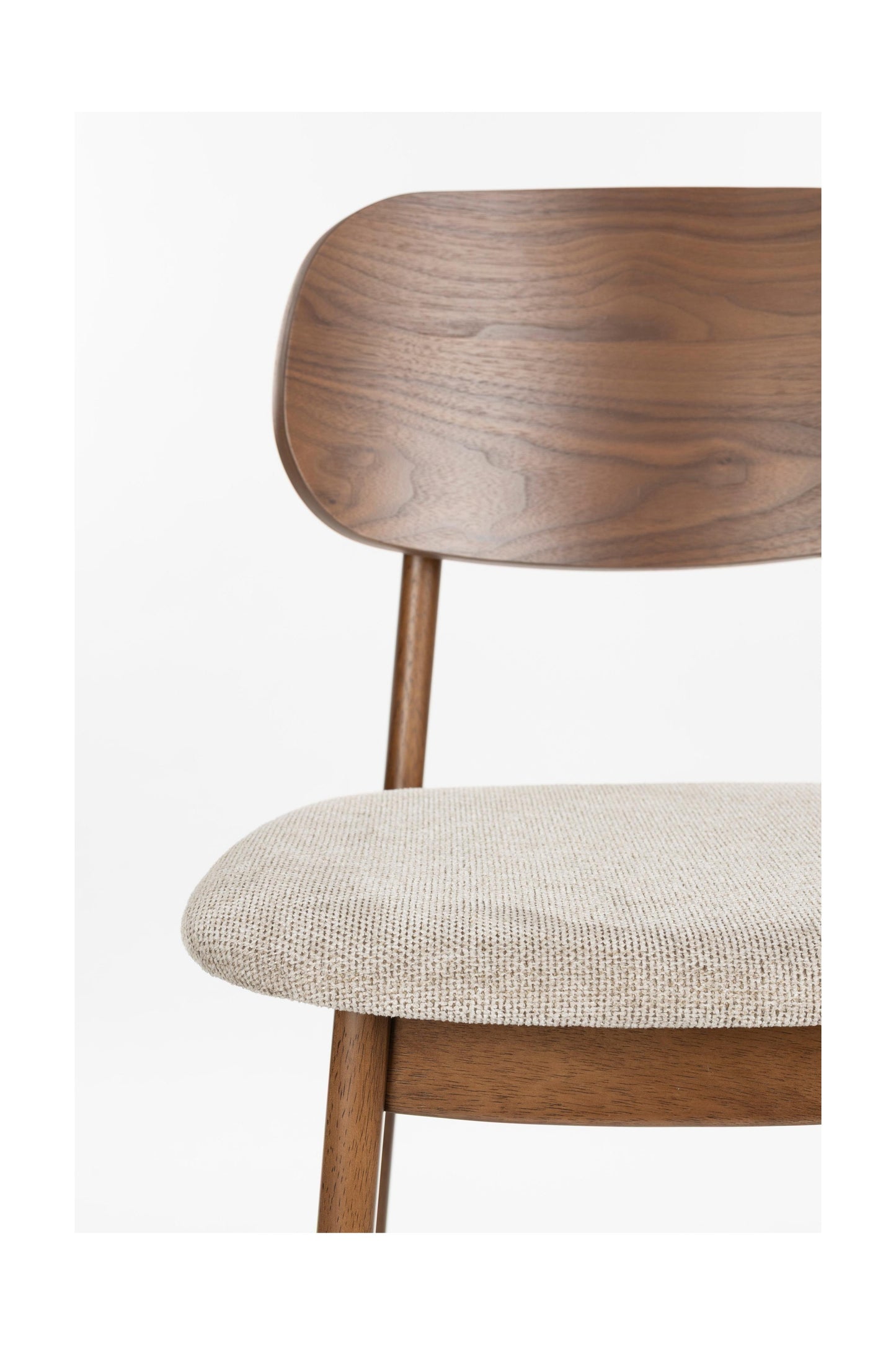 Dutchbone Marais barkruk H69 Beige/Walnoot