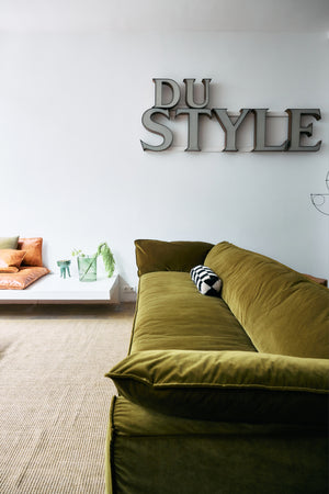 HKliving Nomad bank 305 cm Royal Velvet Olive