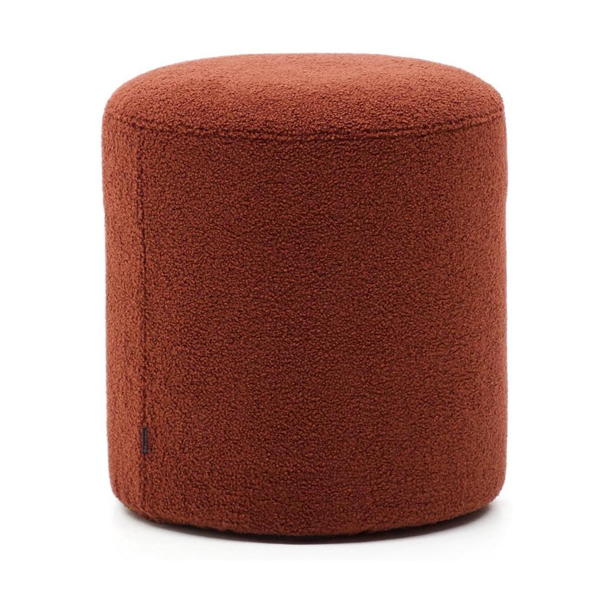 Kave Home Kaeli poef Ø43 cm bouclé Terracotta