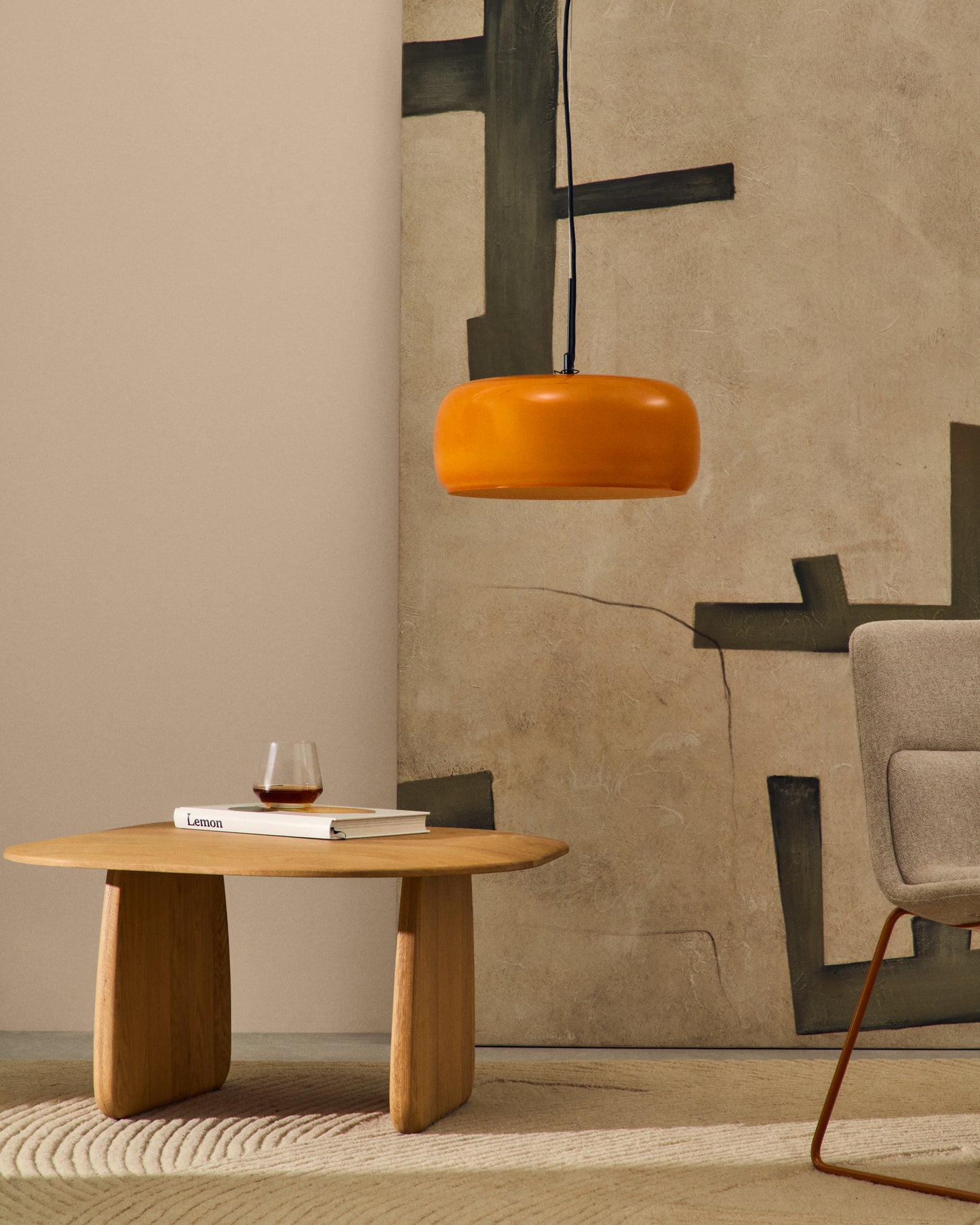 Kave Home Zahara fauteuil Beige/Terracotta