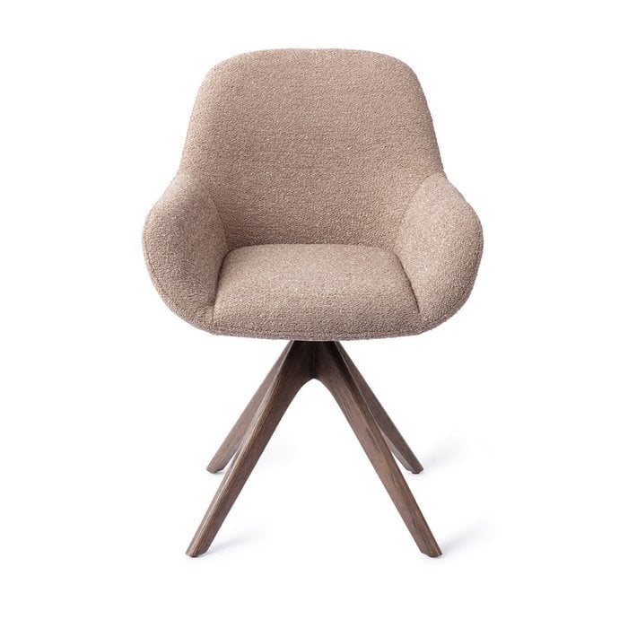 Jesper Home Kushi eetkamerstoel Stone Haze revolve oak walnut