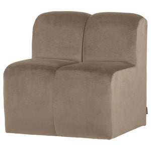 WOOOD Mojo eetkamerbank 84 cm met rugleuning velvet Khaki