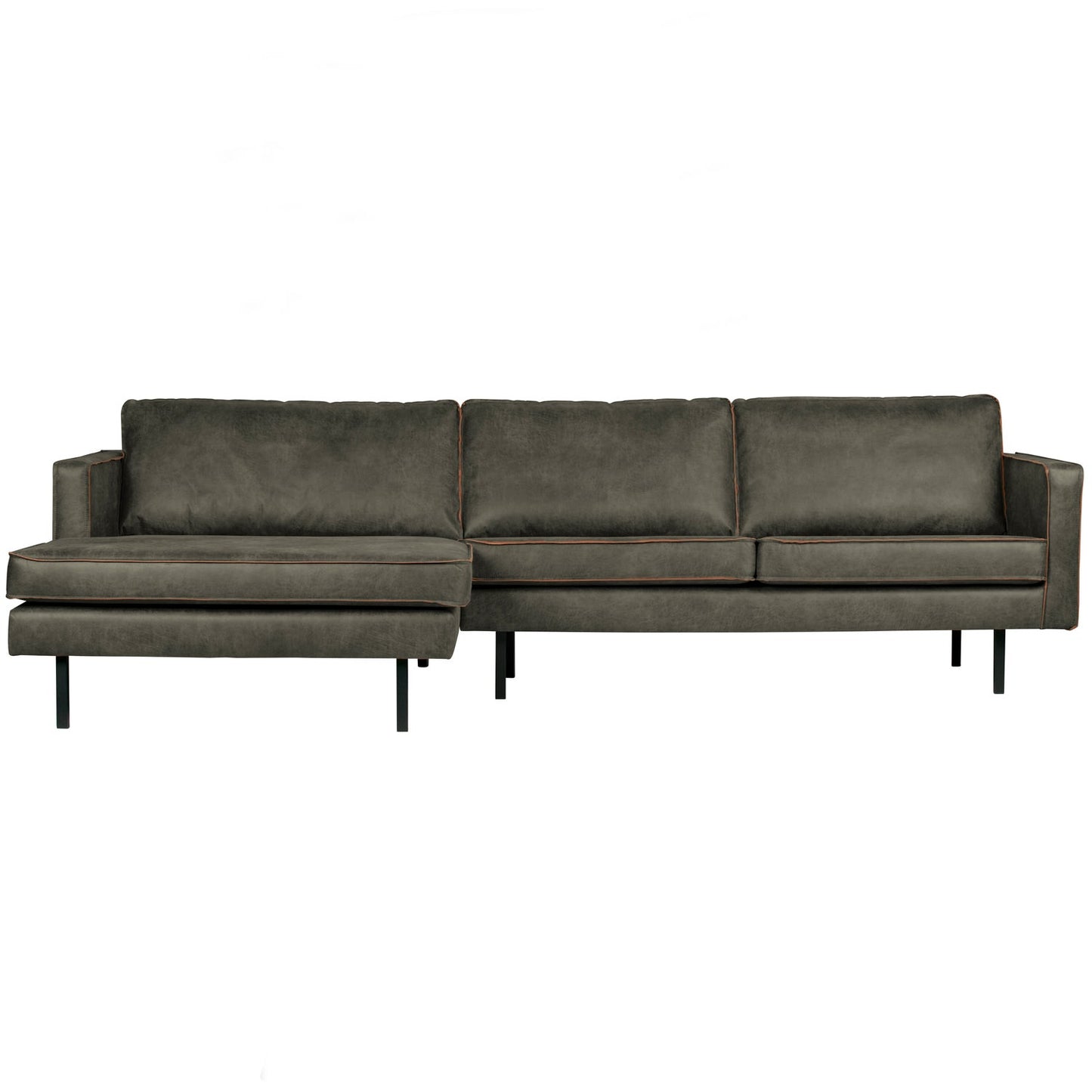 WOOOD Rodeo bank chaise longue links eco-leer Army