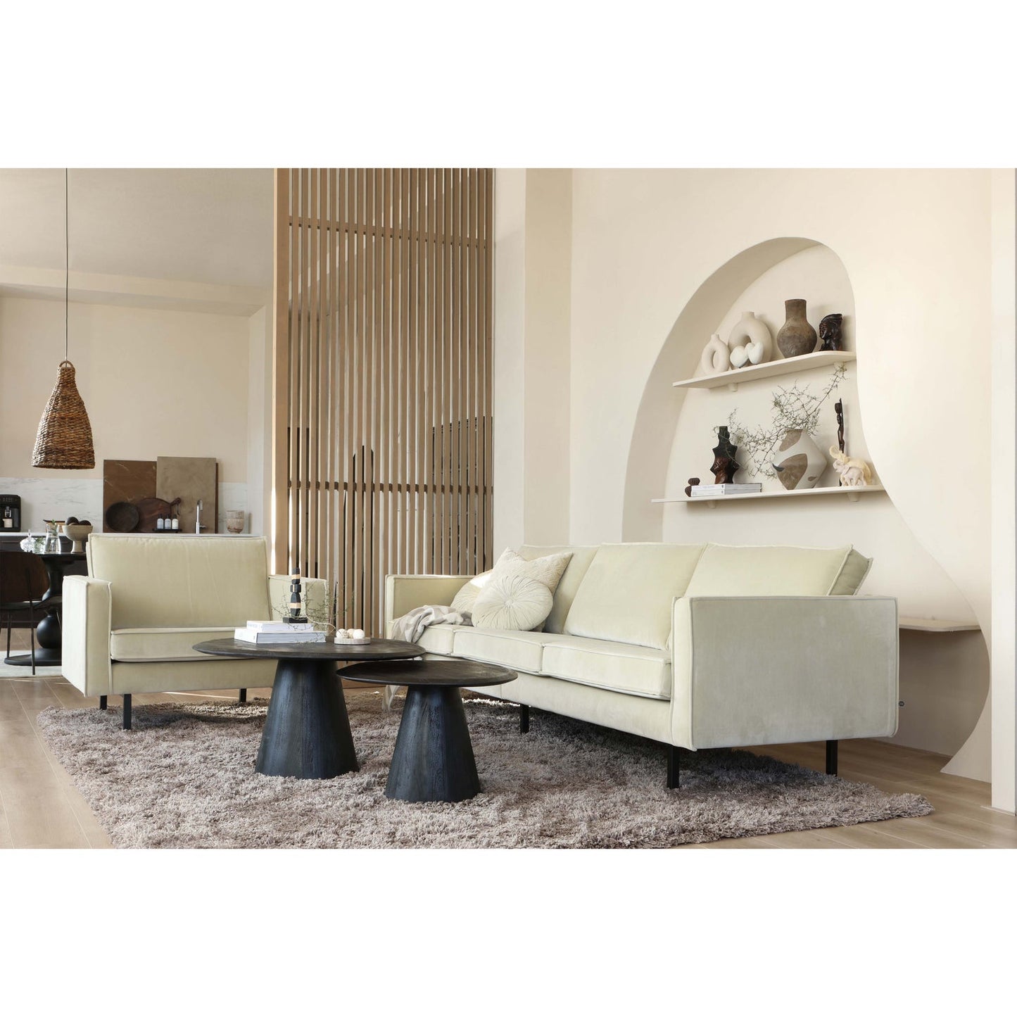 WOOOD Rodeo fauteuil velvet Pistache