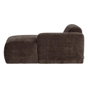 WOOOD Mojo Base chaise longue bank arm rechts rib Bruin