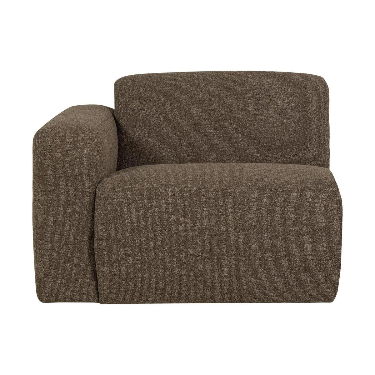 WOOOD Mojo Base 1-zits bank arm links bouclé Bruin