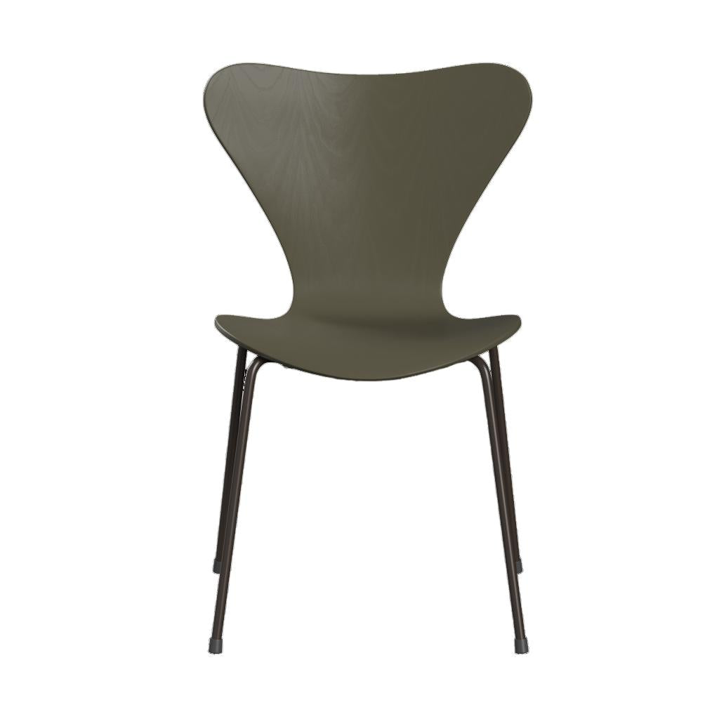 Fritz Hansen Series 7 vlinderstoel bronze brown ash coloured Olive Green